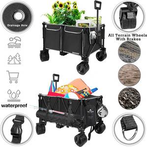 Rosong Collapsible Beach Wagon with Big Wheels