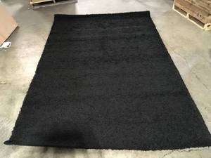 Solid Shag Jet Black 6 ft. x 9 ft. Area Rug by Unique Loom Customer Returns See Pictures