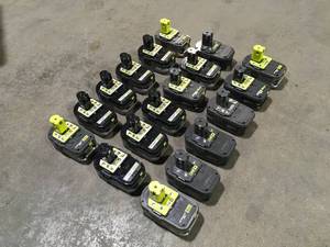 Lot of Ryobi Batteries  (Not Checked) Customer Returns See Pictures