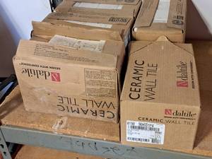 lot 213 image: Lot of (5 Boxes) Daltile White Ceramic Wall Tile 100-count 6x3 (in original box)