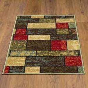 lot 56 image: Ottomanson Ottohome Collection Non-Slip Rubberback Boxes Design 2x3 Indoor Entryway Mat, 2 ft. 3 in. x 3 ft., Multicolor