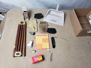 Misc. Collectible Including Large Wooden Drawing Compass