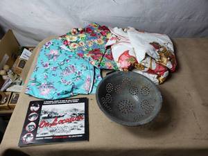 Table Cloths, Enamelware Strainer, Movie Location Guide