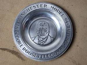 Pewter Winchester Theodore Roosevelt Model 94 Plate