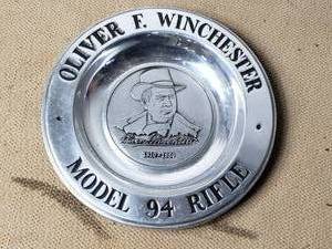 Pewter Oliver F. Winchester Model 94 Rifle Plate