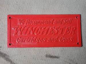 Red Winchester Cast Iron Sign