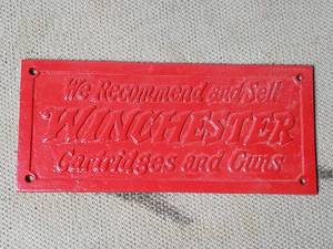 Red Winchester Cast Iron Sign