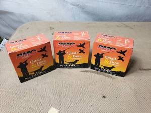 Lot of 3 PMC Quail and Dove 12 Gauge Shells, 2 34, 8 Shot