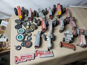 Large Lot of Repairable Vintage Toy Tractors