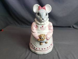 Mouse Holding Teddy Bear Cookie Jar