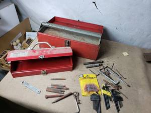 lot 15 image: Metal Tool Box with Misc. Tools