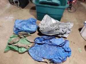 lot 41 image: Tote of Used Tarps