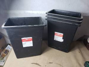 lot 55 image: Lot of 4 Trash Bins Labelled for Hazardous Waste