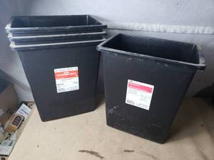 lot 56 image: Lot of 4 Trash Bins Labelled for Hazardous Waste