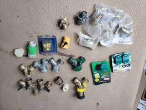 lot 135 image: Garden Hose Fittings and Manifolds