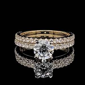 1.65 Carat Diamond Engagement Ring & Wedding Band 2-Piece Matching Bridal Set in 14k Yellow Gold $8,999 Retail VIDEO