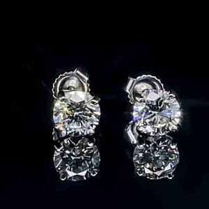 NEW 1.05ctw Diamond Round Solitaire Stud Earrings in 14k White Gold VVS Clarity $3,750 Retail