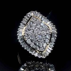 2.00 CARATS Sparkling Diamond Cluster Ballerina Cocktail Ring in 14k Yellow Gold $4,400 Retail VIDEO