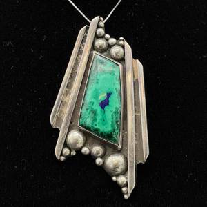 Designer Signed Azurmalachite Navajo Pendant