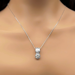3.70 CARAT Platinum Diamond Bezel Pendant w Princess Cut Diamond Bail $19,500 Retail VIDEO