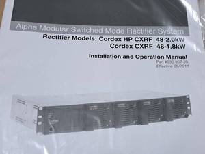 lot 863 image: Alpha Technologies Cordex HP CXRF 48-2.0kW Rack-Mount Alpha Modular Switched Mode Rectifier System (New in Box)