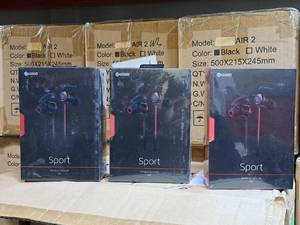 lot 916 image: Lot of (3) Audio Sport Wireless Earbuds (New in Box)