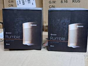 lot 927 image: Lot of (2) Audio Rumble Bluetooth WiFi Speakers (New in Box)