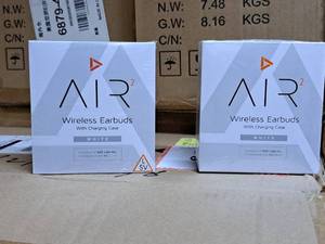lot 942 image: Lot of (2) ADX Labs Air 2 ALAIR20420WH Bluetooth Wireless Earbuds (New in Box) with Charging Case