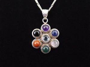 lot 20 image: .925 Sterling Silver Fluorite&nbspPendant&nbspNecklace
