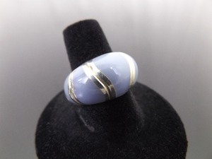 lot 62 image: .925 Sterling Silver Light Blue Enamel Ring Size 8