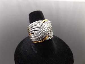 lot 77 image: .925 Sterling Silver Diamond Accented Vermeil Ring Size 7