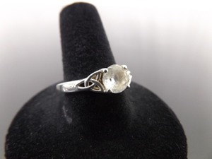 lot 83 image: .925 Sterling Silver Zirconia Celtic Knot Ring Size 9.25