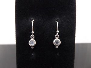 lot 91 image: .925 Sterling Silver Moonstone Dangle Hook Earrings