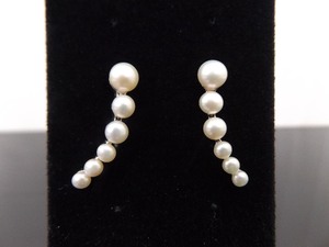 lot 99 image: .925 Sterling Silver Genuine Pearl Hook Earrings