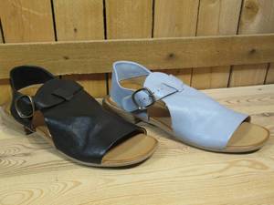 lot 34 image: 2 pairs  bueno leather open toe sandal, womens size 41