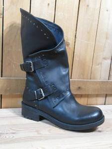 lot 50 image: Musse & Cloud Falida Leather Buckle Detailed Mid-Calf Boots, Womens Size 41  Black