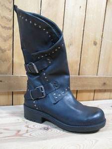 lot 53 image: Musse & Cloud Falida Leather Buckle Detailed Mid-Calf Boots, Womens Size 37  Black