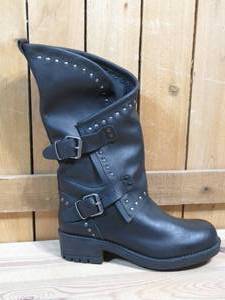 lot 55 image: Musse & Cloud Falida Leather Buckle Detailed Mid-Calf Boots, Womens Size 37  Black