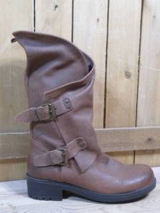 lot 56 image: Musse & Cloud Falida Leather Buckle Detailed Mid-Calf Boots, Womens Size 40  Light Brown