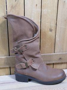 lot 62 image: Musse & Cloud Falida Leather Buckle Detailed Mid-Calf Boots, Womens Size 41  Light Brown
