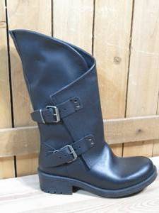 lot 64 image: Musse & Cloud Falida Leather Buckle Detailed Mid-Calf Boots, Womens Size 37  Black Shine
