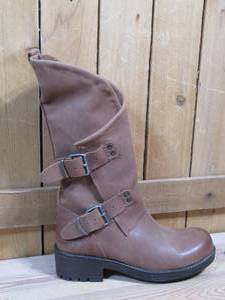 lot 65 image: Musse & Cloud Falida Leather Buckle Detailed Mid-Calf Boots, Womens Size 37  Light Brown