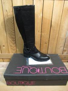 lot 68 image: Corkys Holler Faux Leather Stretch Back Riding Boots, Womens Size 10  Black