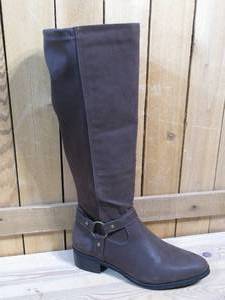 lot 73 image: Corkys Holler Faux Leather Stretch Back Riding Boots, Womens Size 6  Chocolate