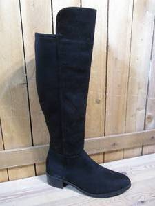 lot 74 image: Corkys Haven Knee-High Stretch Detail Boots, Womens Size 6  Black Suede