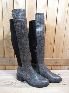 lot 81 image: Corkys Haven Knee-High Stretch Detail Boots, Womens Size 6  Brown Snake