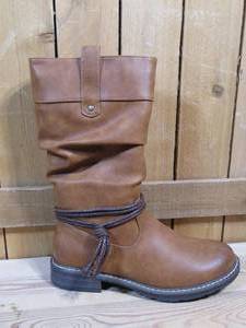 lot 77 image: Emmshu Wesa Slouch Detailed Mid-Calf Boots, Womens Size 37  Cognac Light Brown