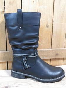 lot 79 image: Emmshu Wesa Slouch Detailed Mid-Calf Boots, Womens Size 40  Black