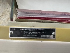 lot 21 image: 3 Drawer Schwab  Fireproof File Cabinet