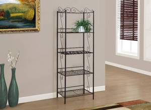lot 59 image: Brand New - Monarch Specialties Etagere 71H  Copper Metal Shelving Unit